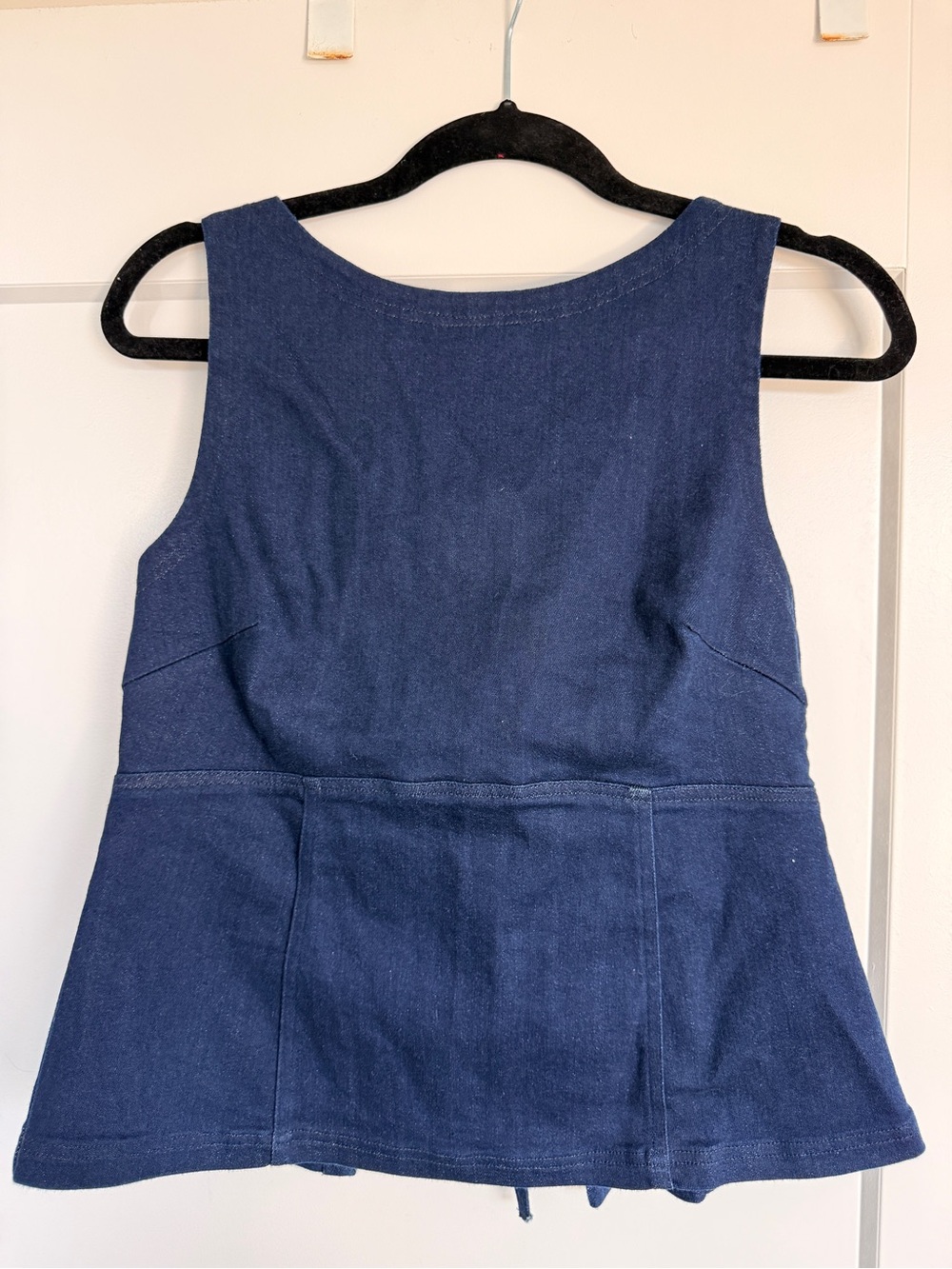 Anthropologie Pilcro Navy Buckle-Detail Sleeveless Top